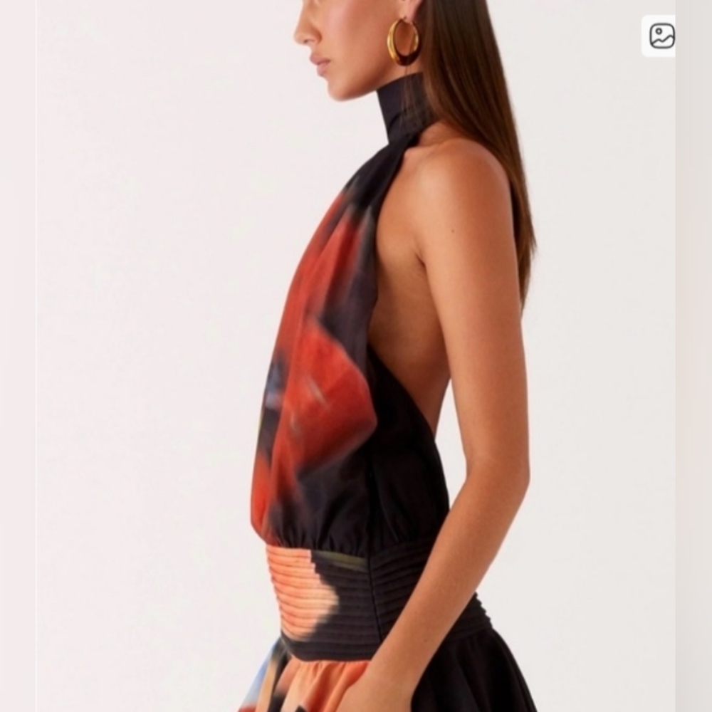 Peppermayo Black and Red Backless Halter Dress